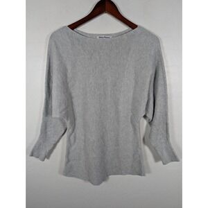 Tommy Bahama Sweater Womens Medium Gray Ribbed Raglan Sleeves Stretch Casual
